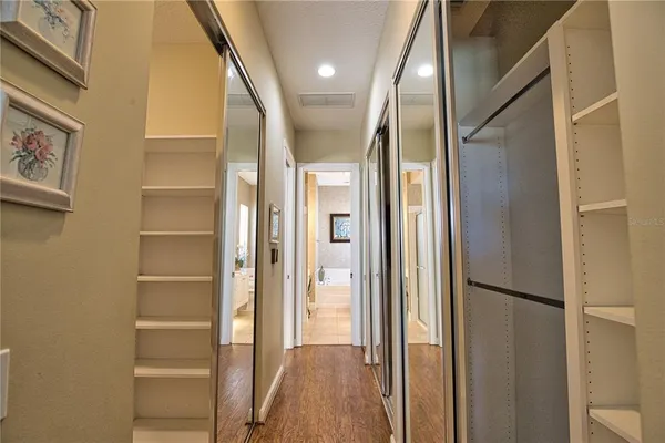 a view of hallway with stairs