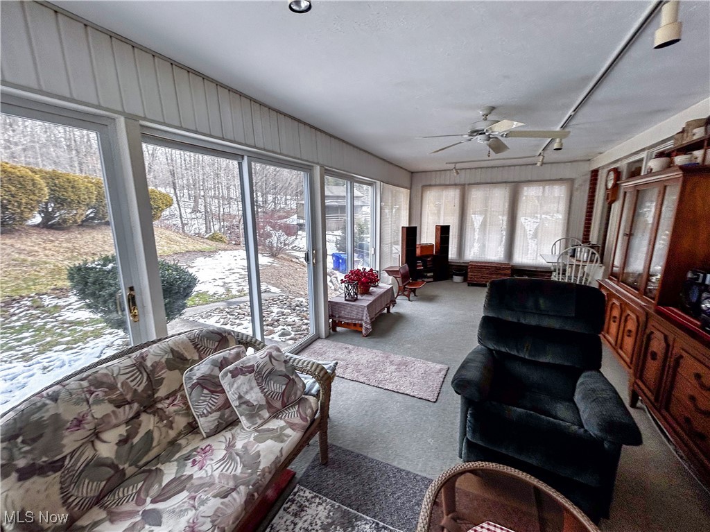 872 Yankee Run Road Masury, OH 44438 - Photo 25 of 30 Sunroom with a wealth of natural light and ceiling fan