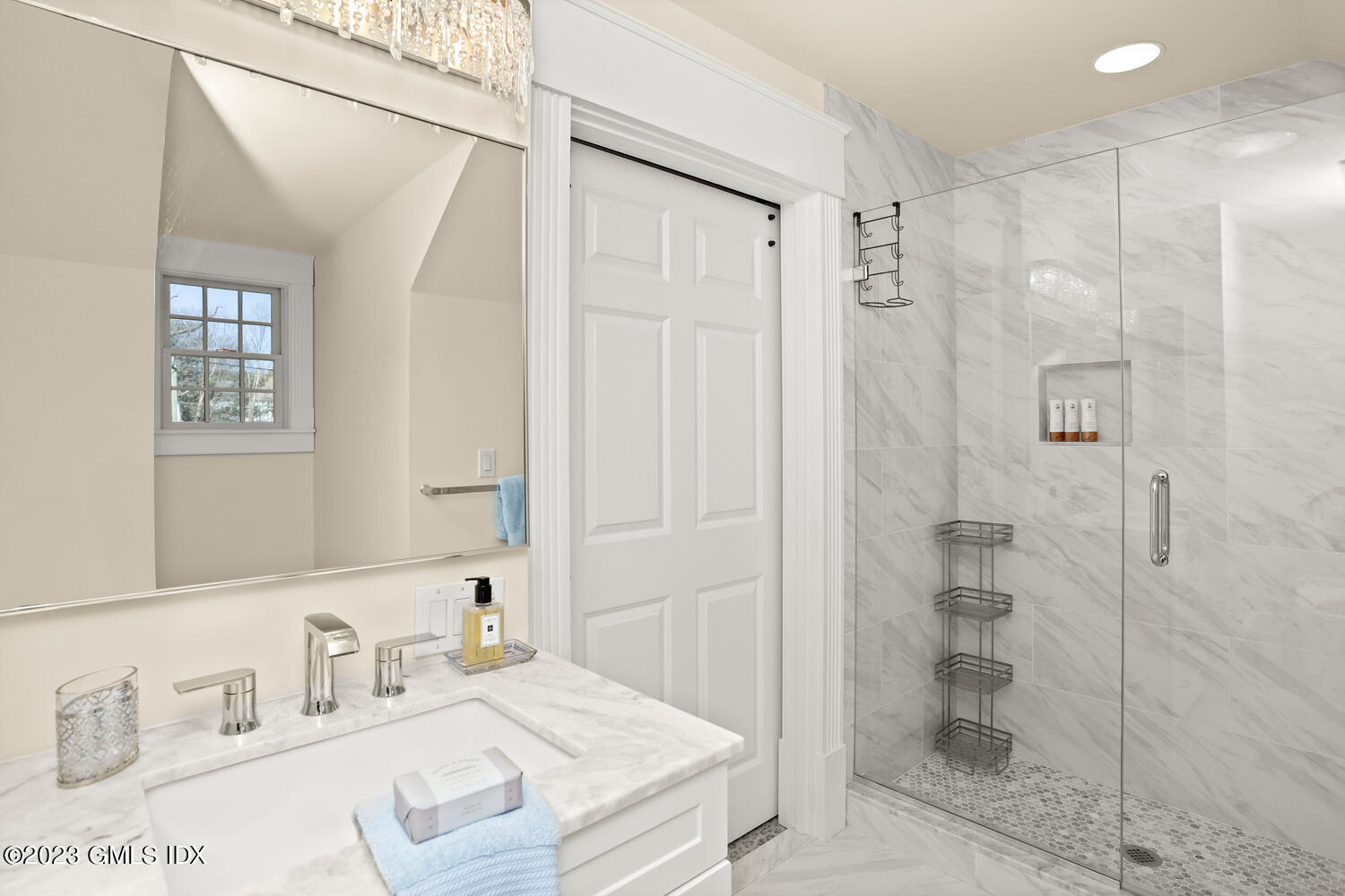 28 Dairy Road Greenwich, CT 06830 - Photo 34 of 44 a bathroom with a granite countertop sink a toilet and shower