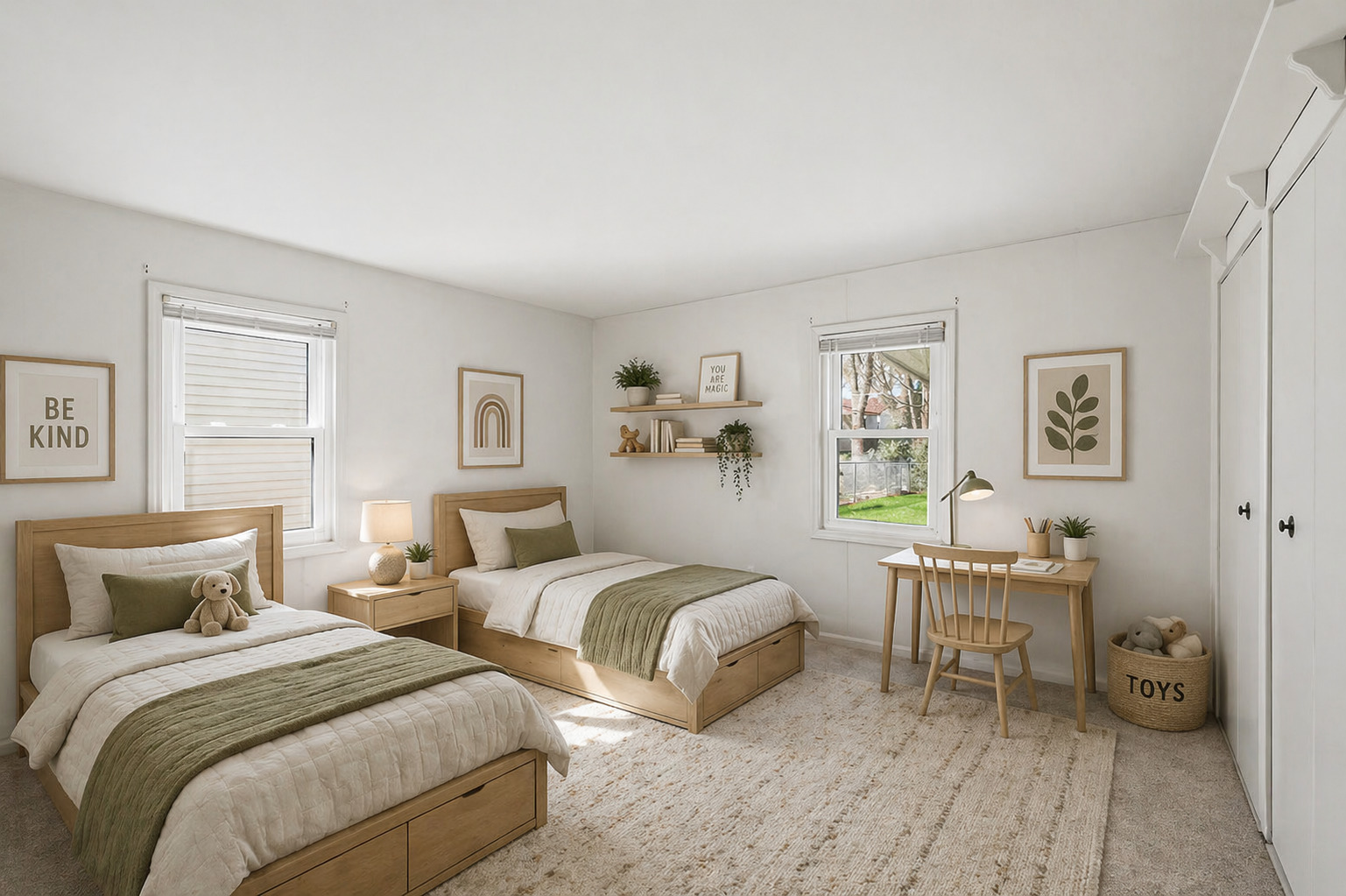 910 Meadow Lane Streamwood, IL 60107 - Photo 20 of 30 a bedroom with two beds and a chair