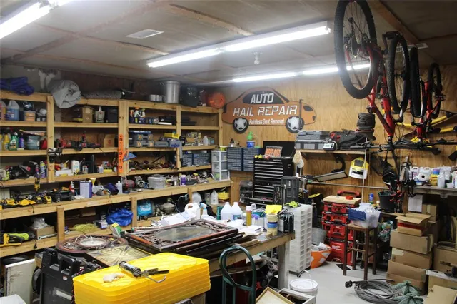 a room with storage and utility