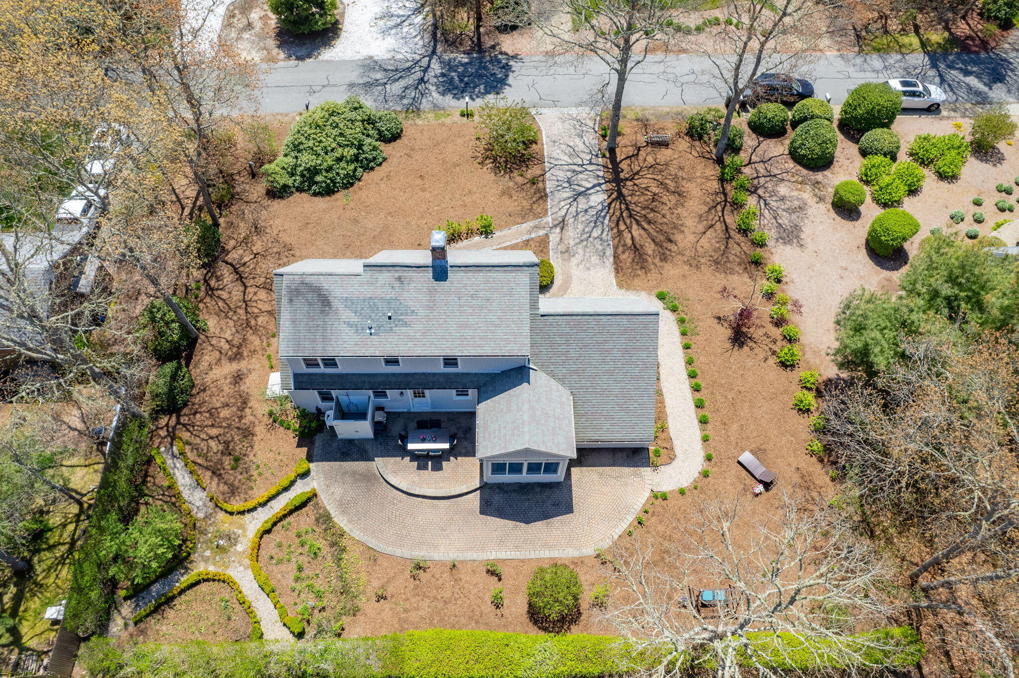 43 Neshobe Road Mashpee, MA 02649 - Photo 40 of 48 a aerial view of a house with yard and swimming pool