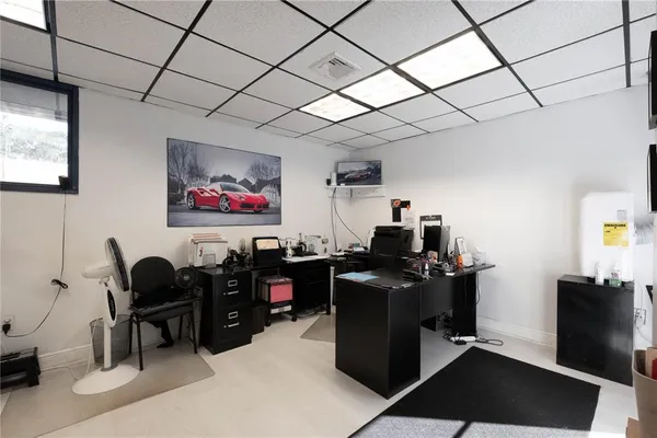 a living room with furniture