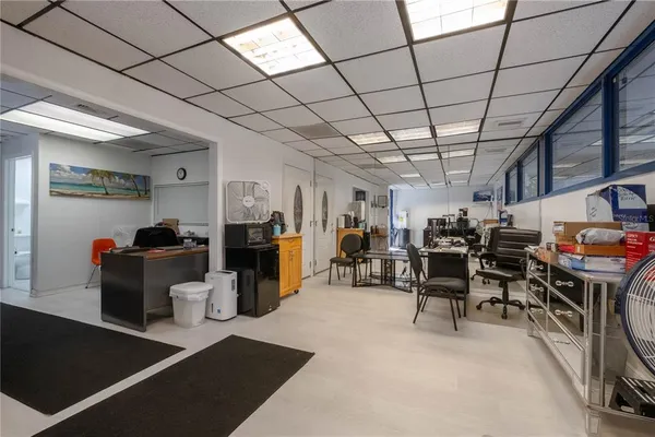 a view of a yard with an outdoor space