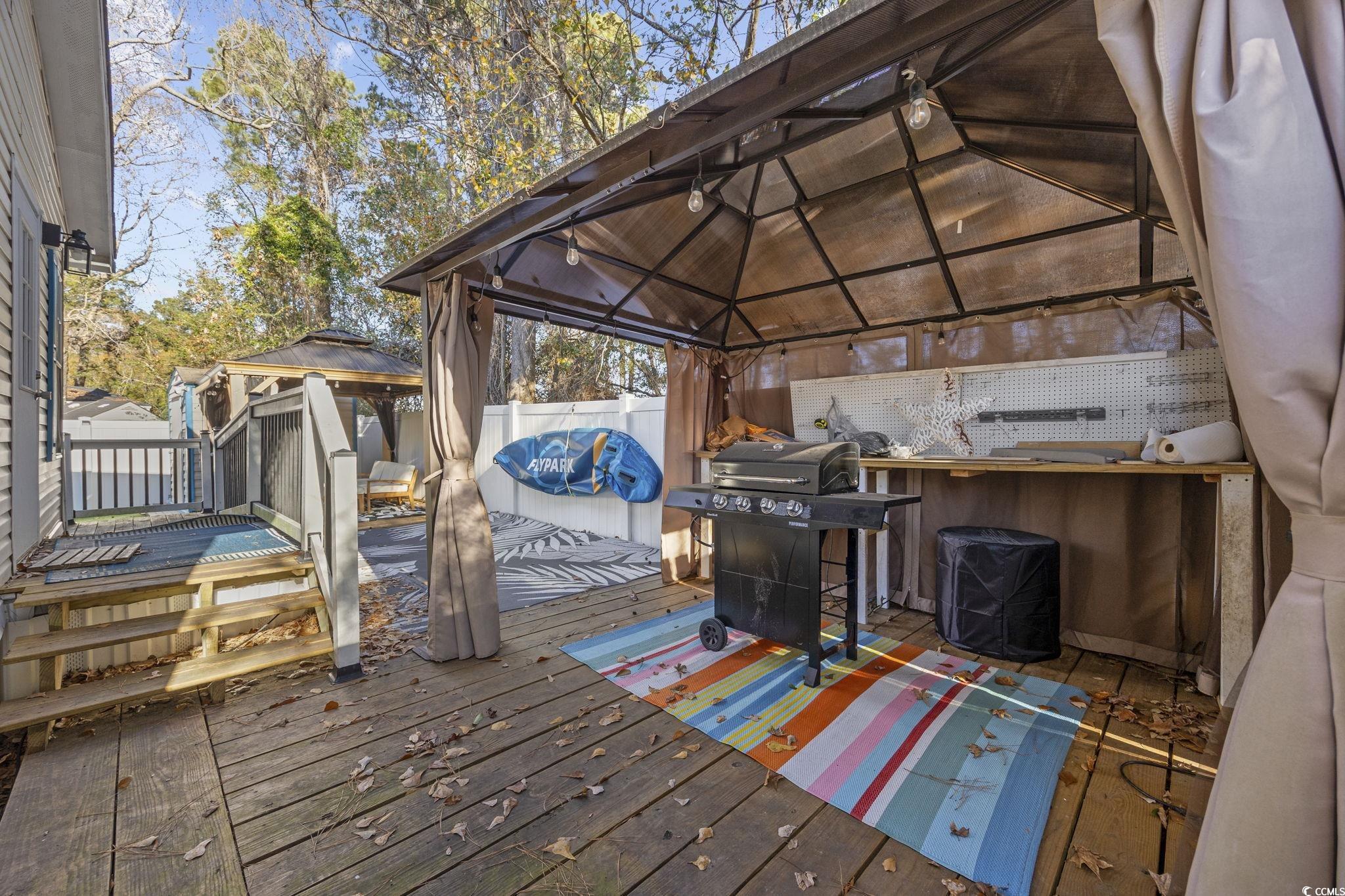 944 Pine Thicket Street Myrtle Beach, SC 29577 - Photo 22 of 27 Wooden deck with a gazebo and a grill