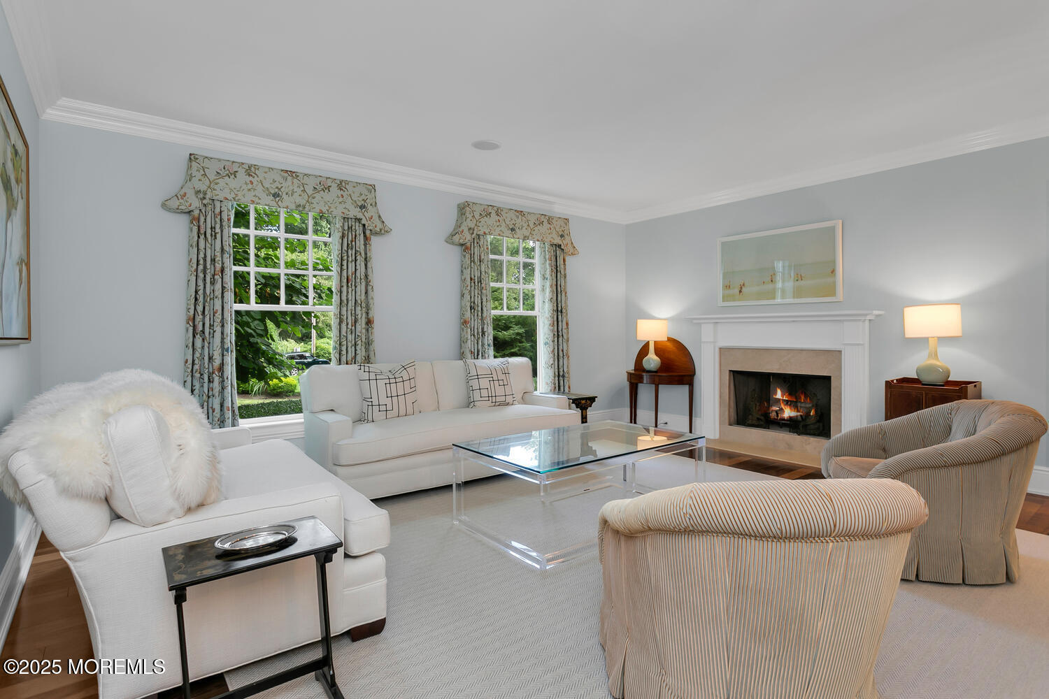 10 Edgewood Road Rumson, NJ 07760 - Photo 10 of 43 a living room with furniture and a fireplace