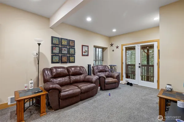 a living room with furniture