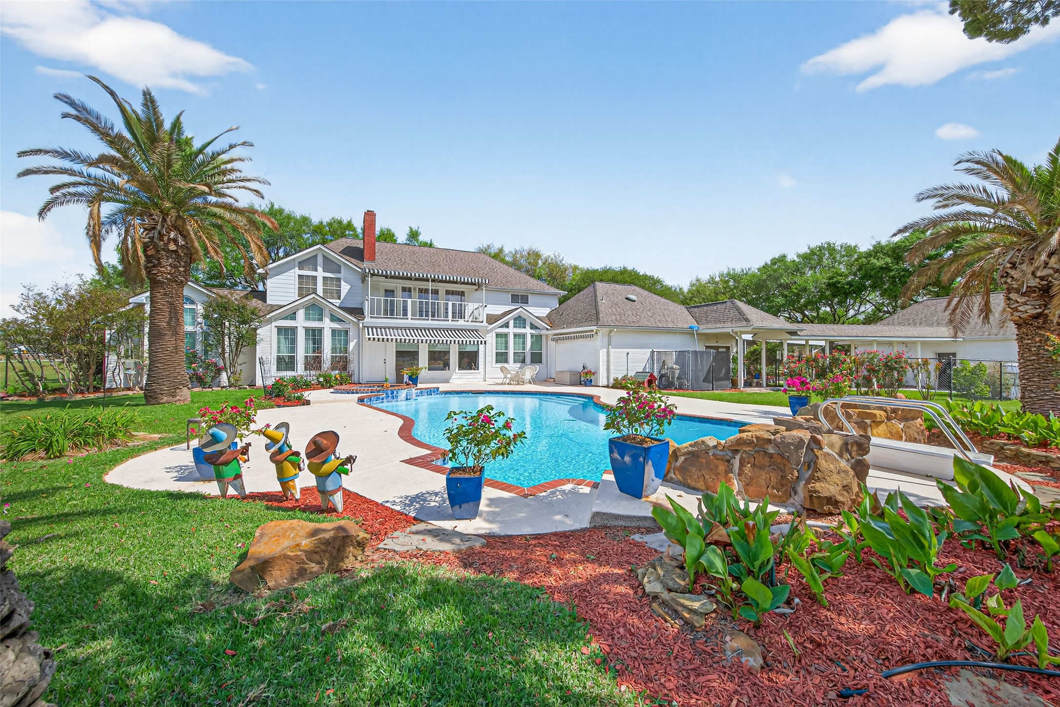 1608 Krenek Road Crosby, TX 77532 - Photo 38 of 49 a front view of a house with swimming pool garden and patio