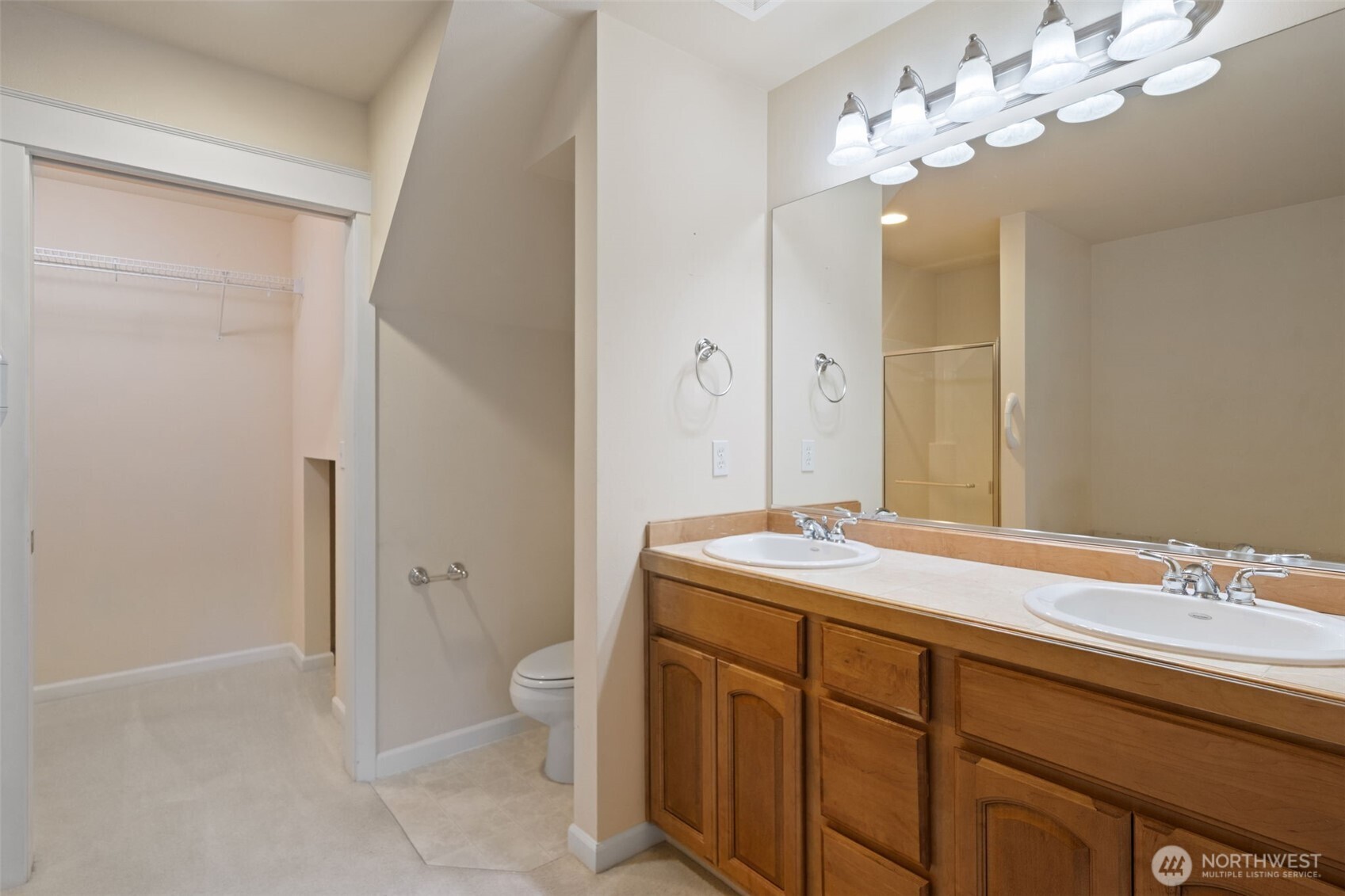 160 East Soderberg Road, Unit C7 Allyn, WA 98524 - Photo 23 of 39 a bathroom with a sink a toilet and shower