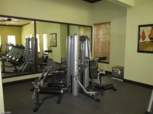 a room with gym equipment