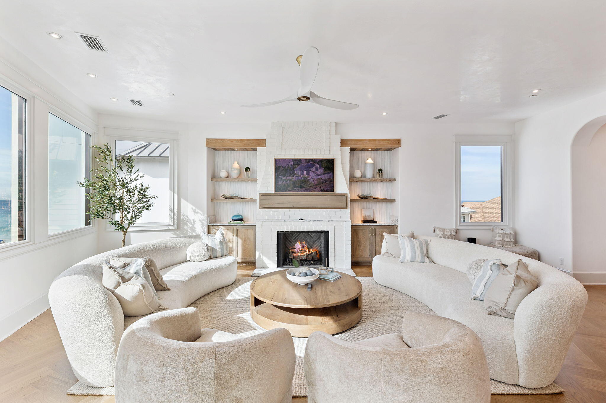 31 Sea Walk Circle Santa Rosa Beach, FL 32459 - Photo 26 of 50 a living room with furniture and a fireplace