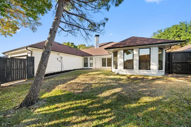 a view of backyard and tree