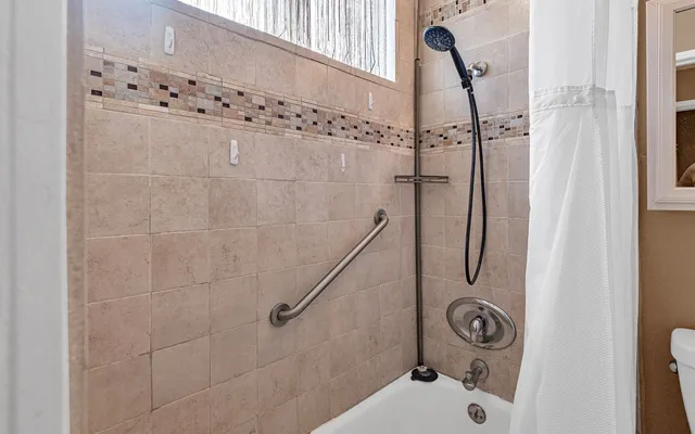 a bathroom with a shower