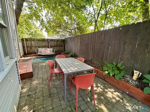 a outdoor space with sitting space