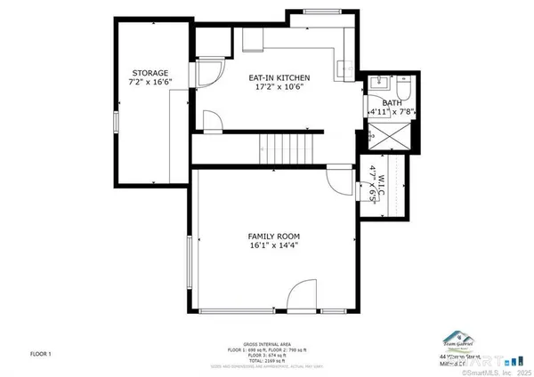 a picture of a bench in front of a door