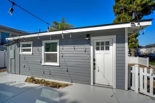 a view of a house with a small pool