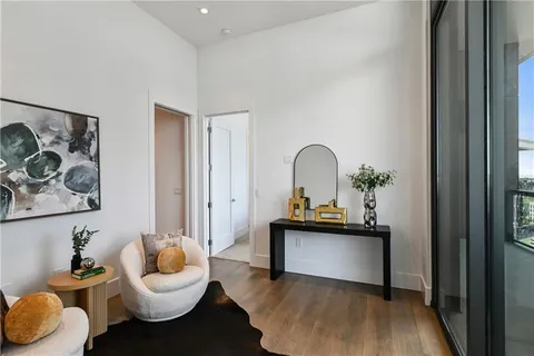 a view of a city with tall buildings