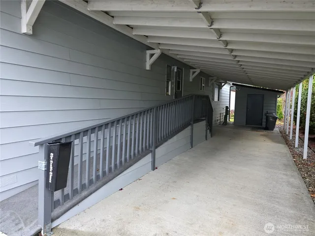 a view of front door and deck