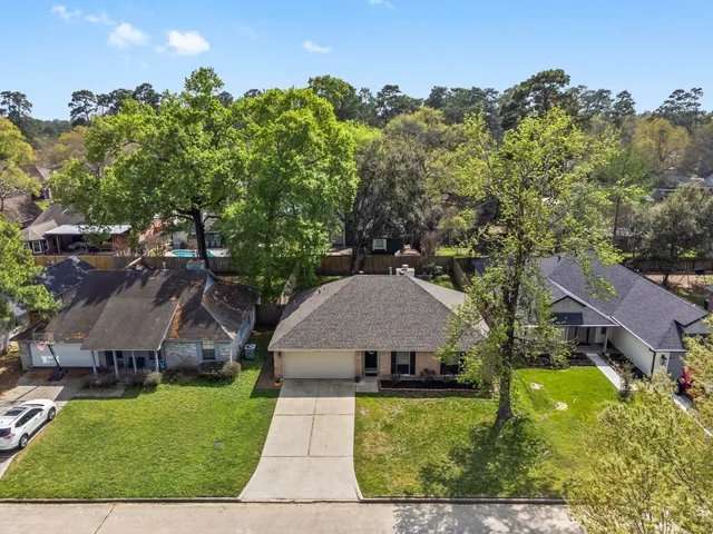 an aerial view of a house
