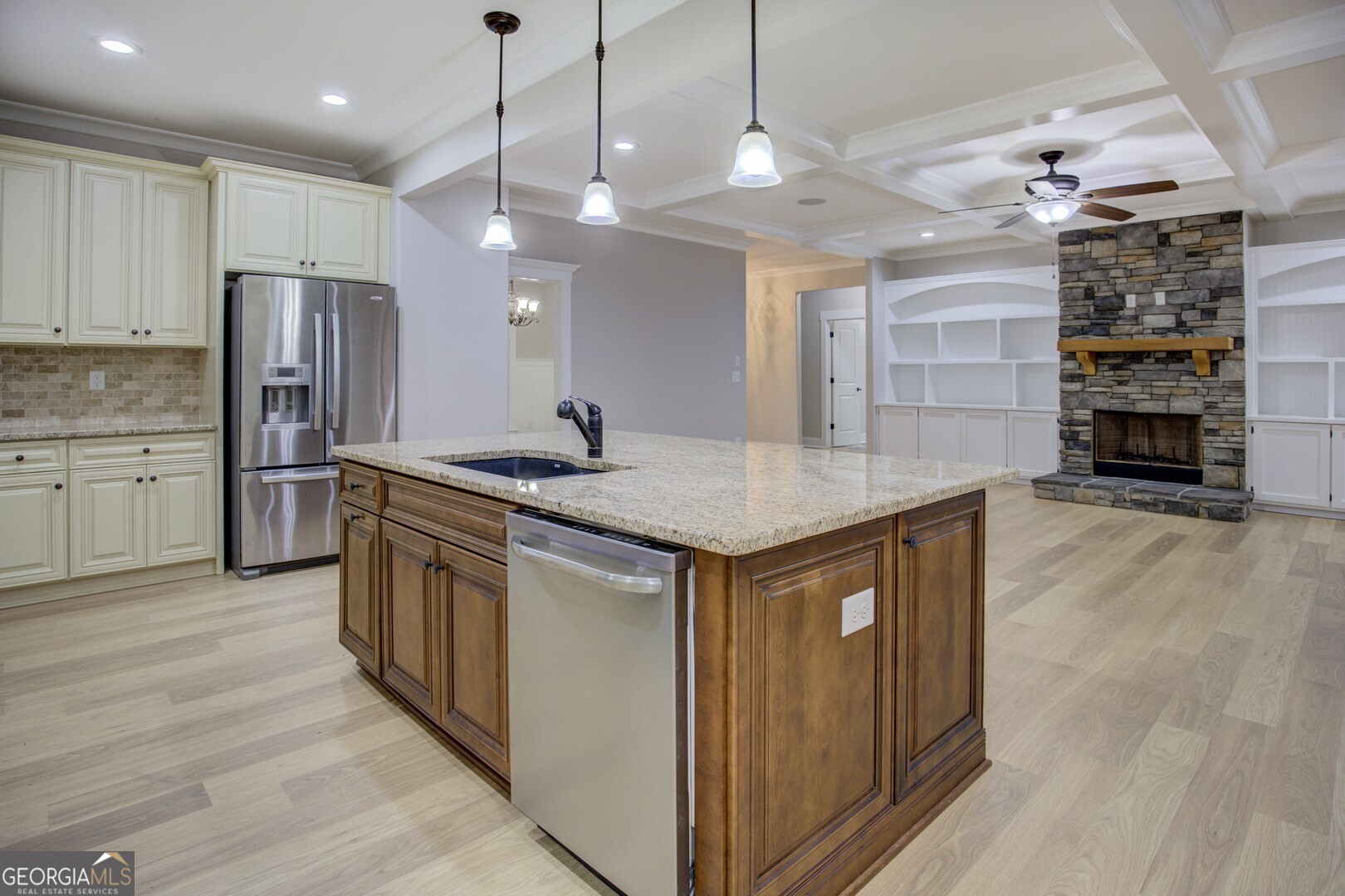 284 Sowell Road McDonough, GA 30252 - Photo 14 of 48 a kitchen with stainless steel appliances granite countertop a sink a stove and a refrigerator