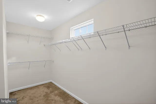 a view of a room with racks on the wall