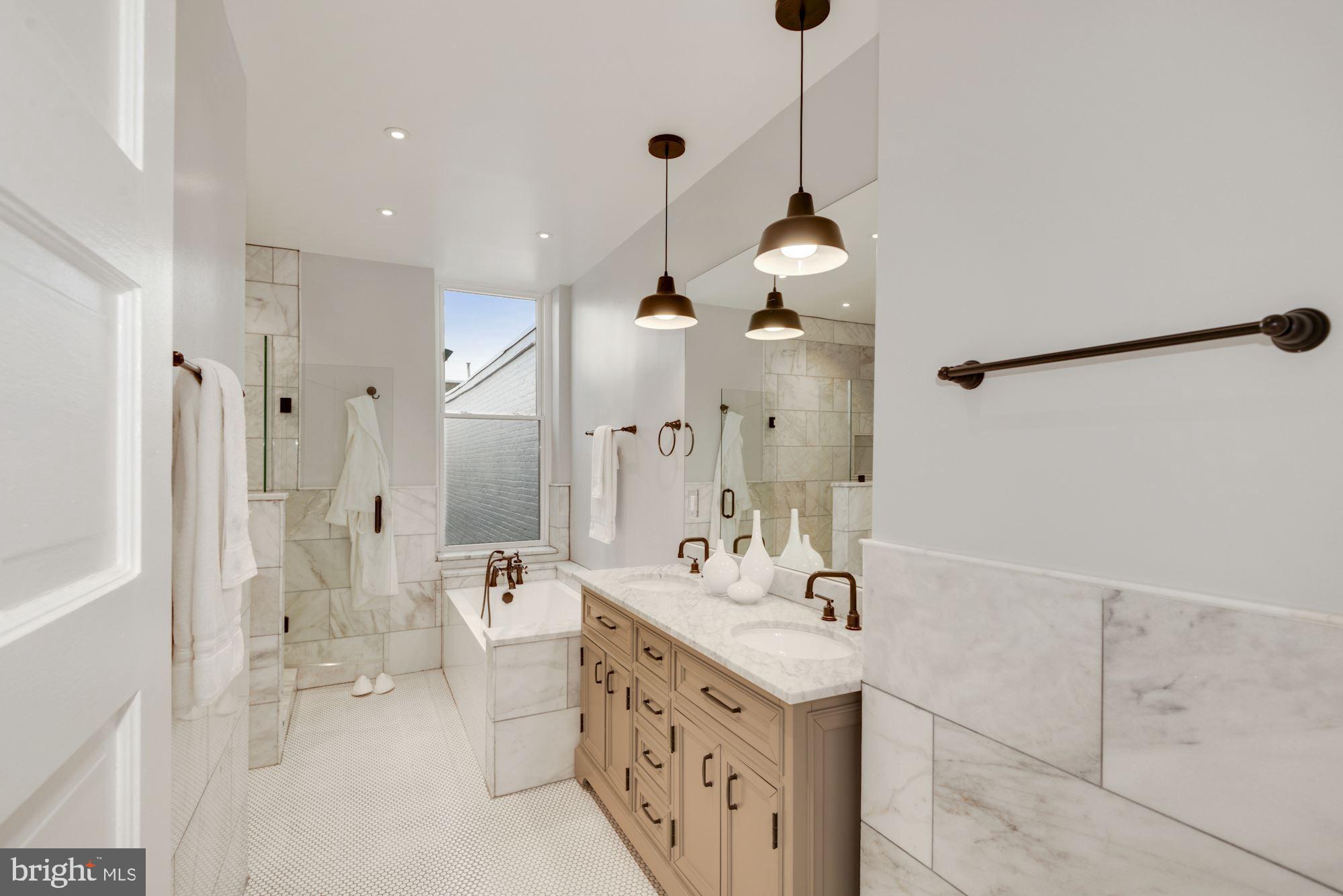 1325 Riggs Street Northwest Washington, DC 20009 - Photo 30 of 51 Master bathroom with walk-in shower & soaking tub