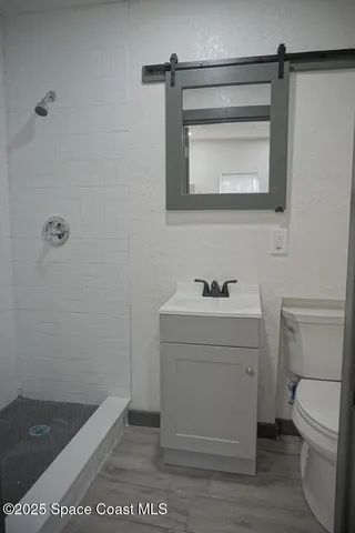a bathroom with a sink a toilet and vanity