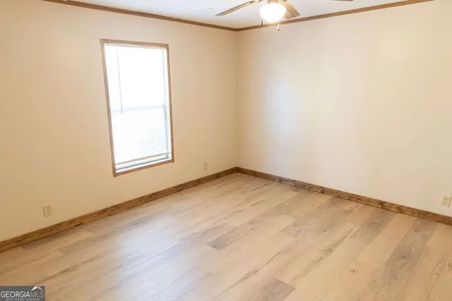 an empty room with a window