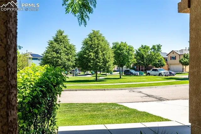 a view of swimming pool with a yard
