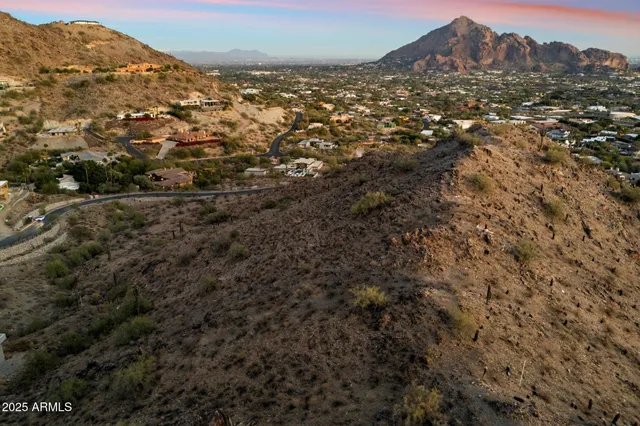 a view of city and mountain