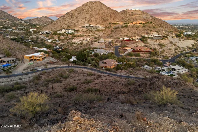 a view of city and mountain