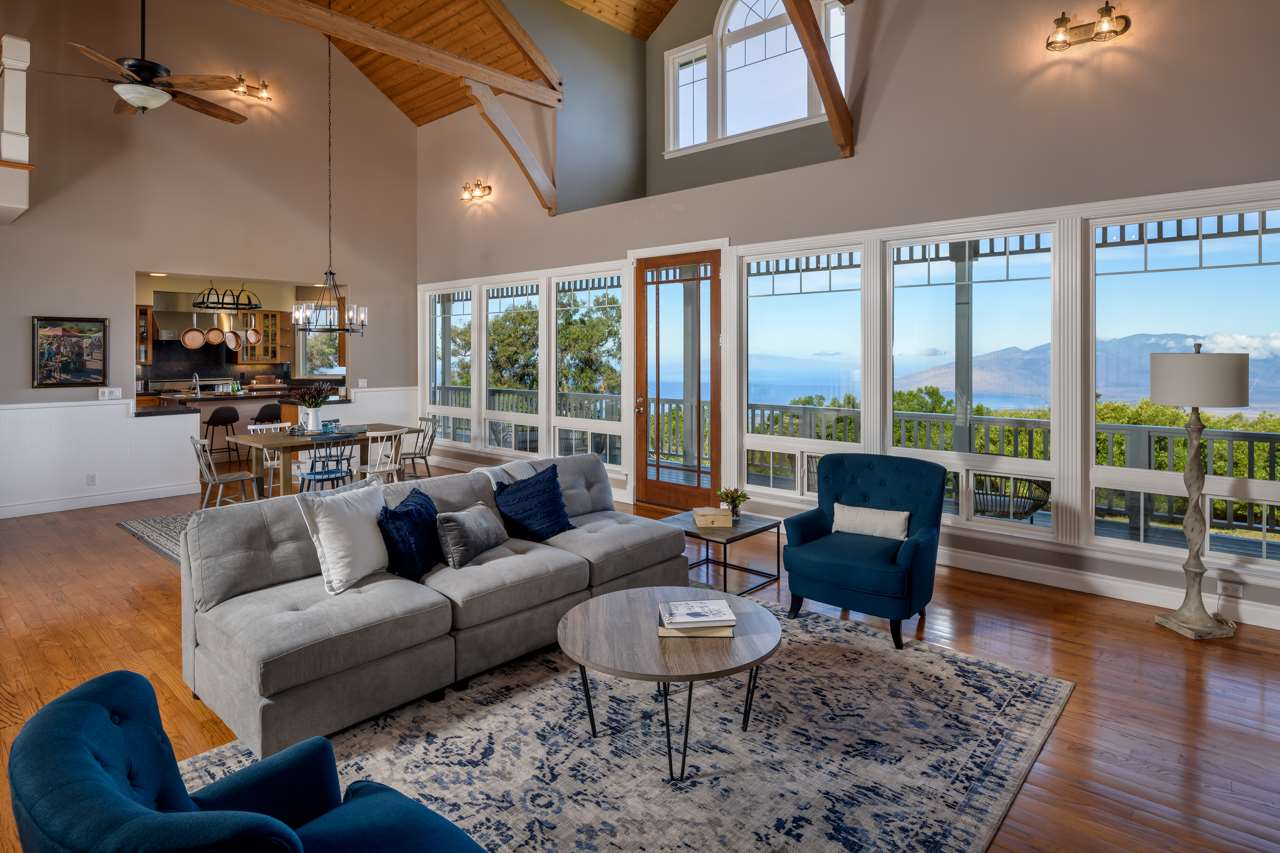 1511 Polipoli Road, Unit A & B Kula, HI 96790 - Photo 8 of 30 a living room with furniture and a large window