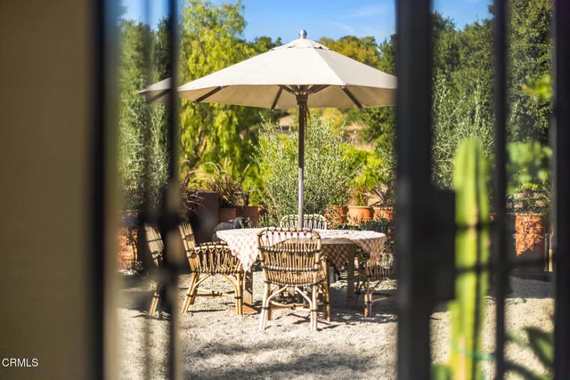 a view of balcony with patio