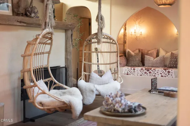 a living room with furniture