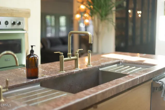 a view closeup a sink and a mirror