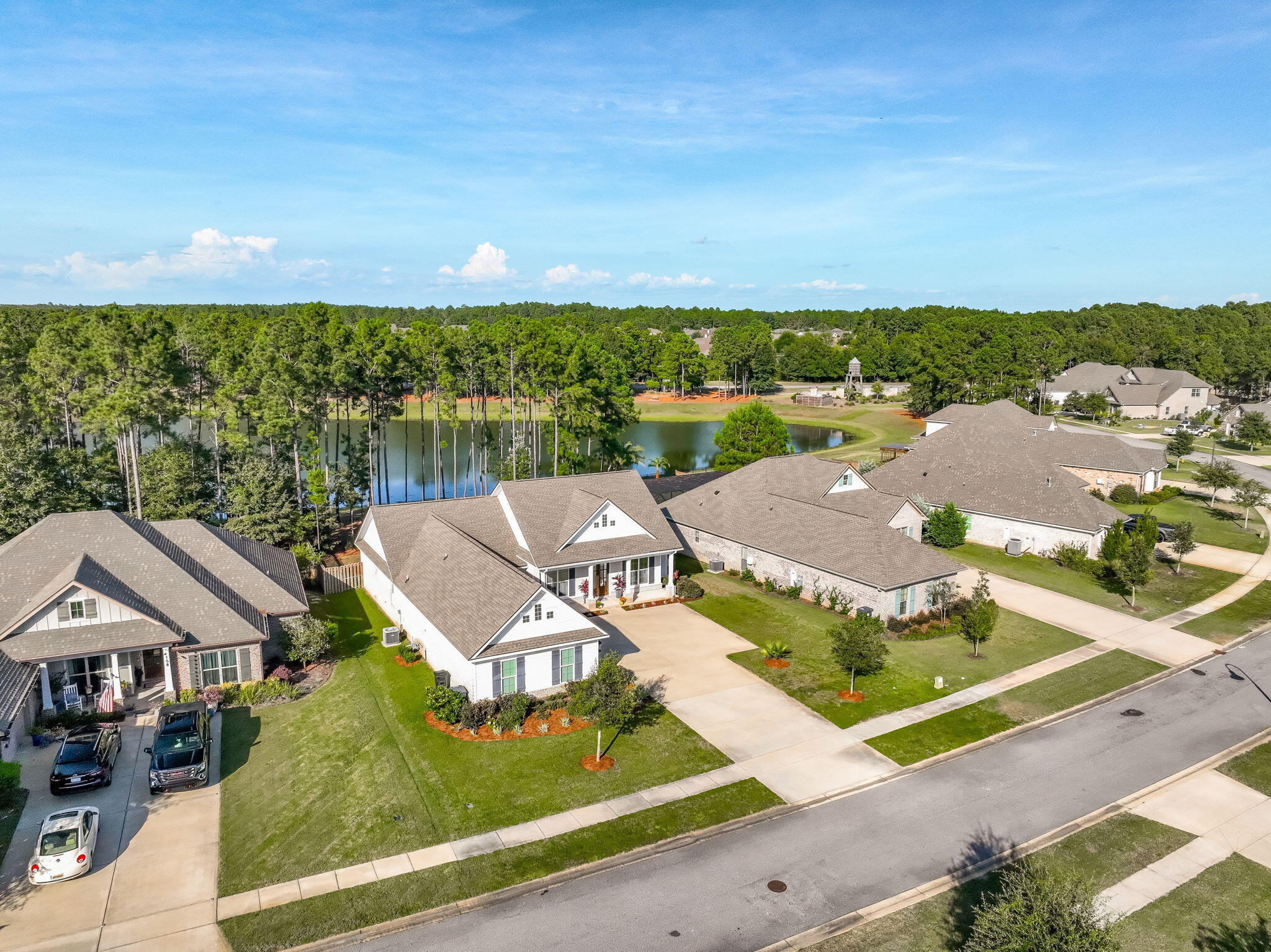 142 Mill Pond Cove Freeport, FL 32439 - Photo 61 of 109 an aerial view of a house with garden space and ocean view