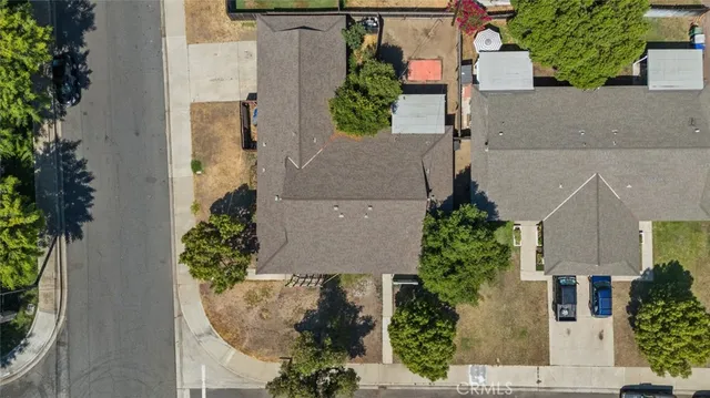 an aerial view of a house