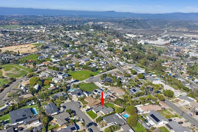an aerial view of multiple house