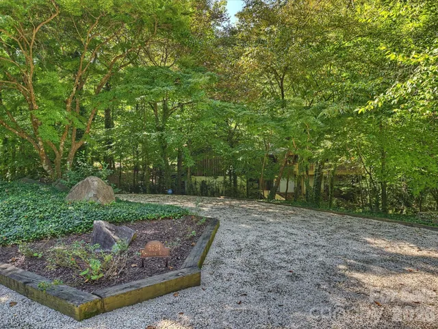 a view of a wooden bridge