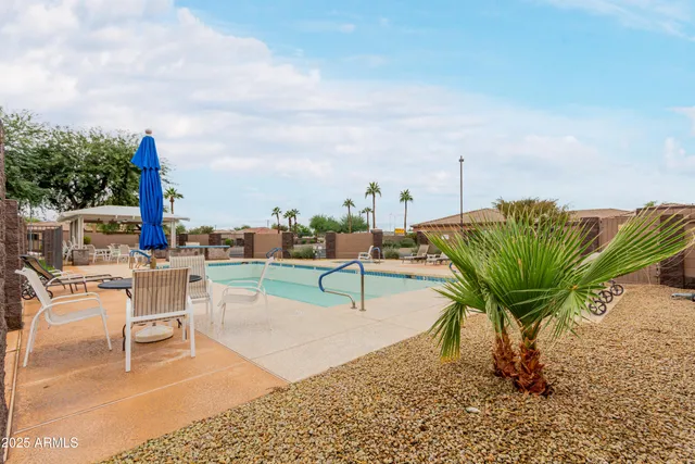 a view of a terrace with chairs