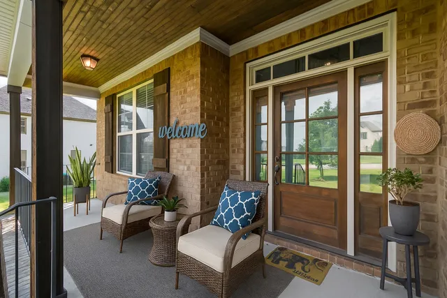 a view of front door and porch
