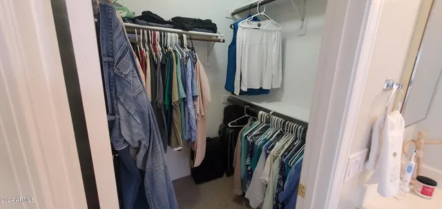 a view of a walk in closet