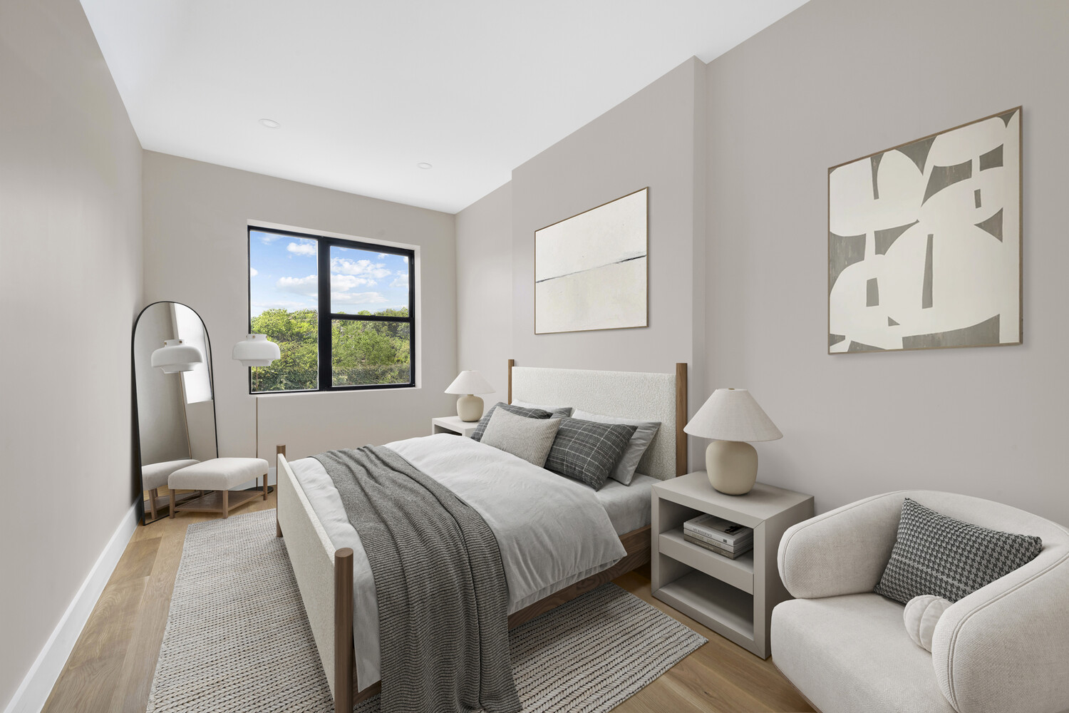 140 Moffat Street, Unit 3 Brooklyn, NY 11207 - Photo 6 of 11 a bedroom with a bed couch and window