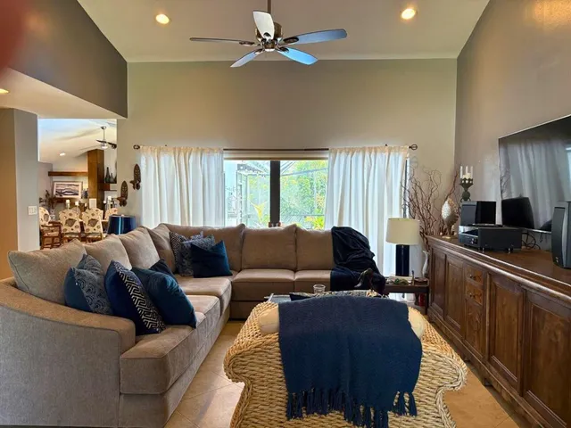 a living room with furniture