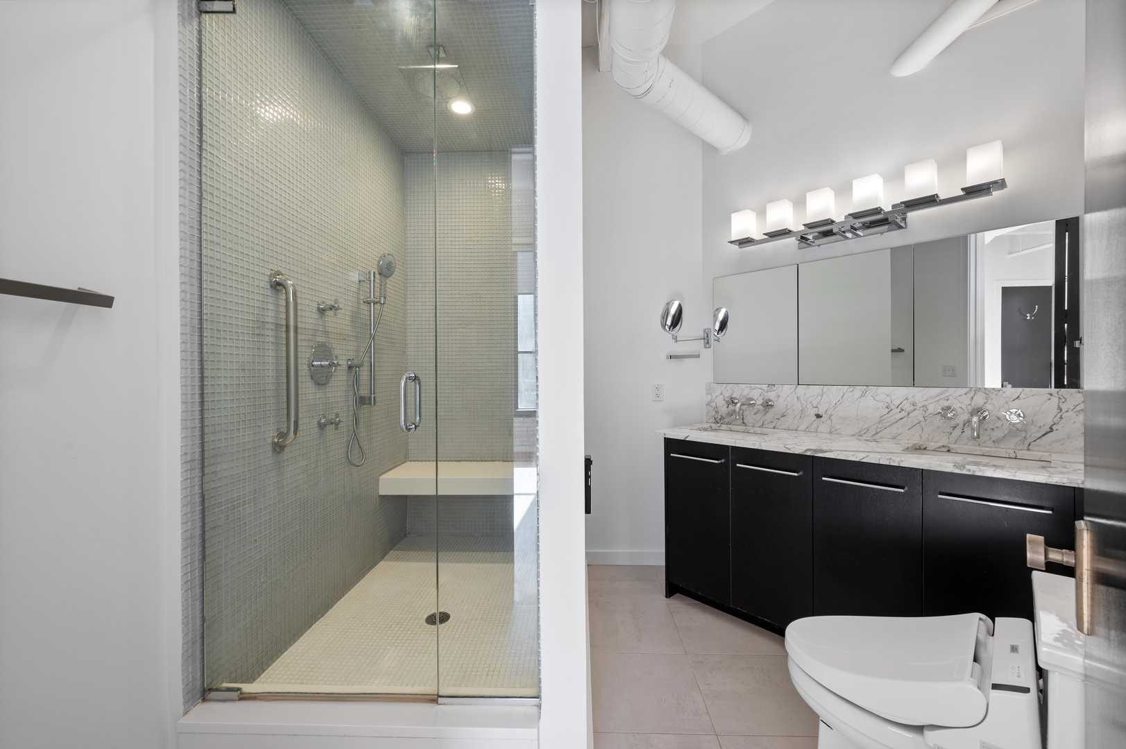 900 West Jackson Boulevard, Unit 3W Chicago, IL 60607 - Photo 26 of 38 a bathroom with a sink a toilet and shower