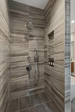 a bathroom with a shower