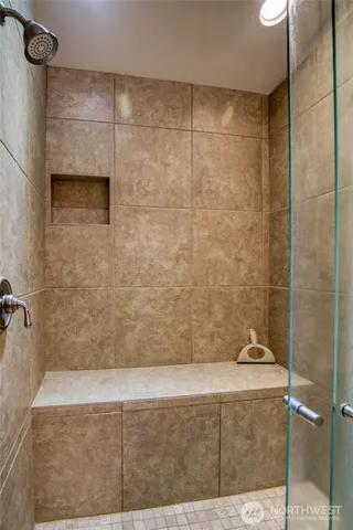 a bathroom with a shower