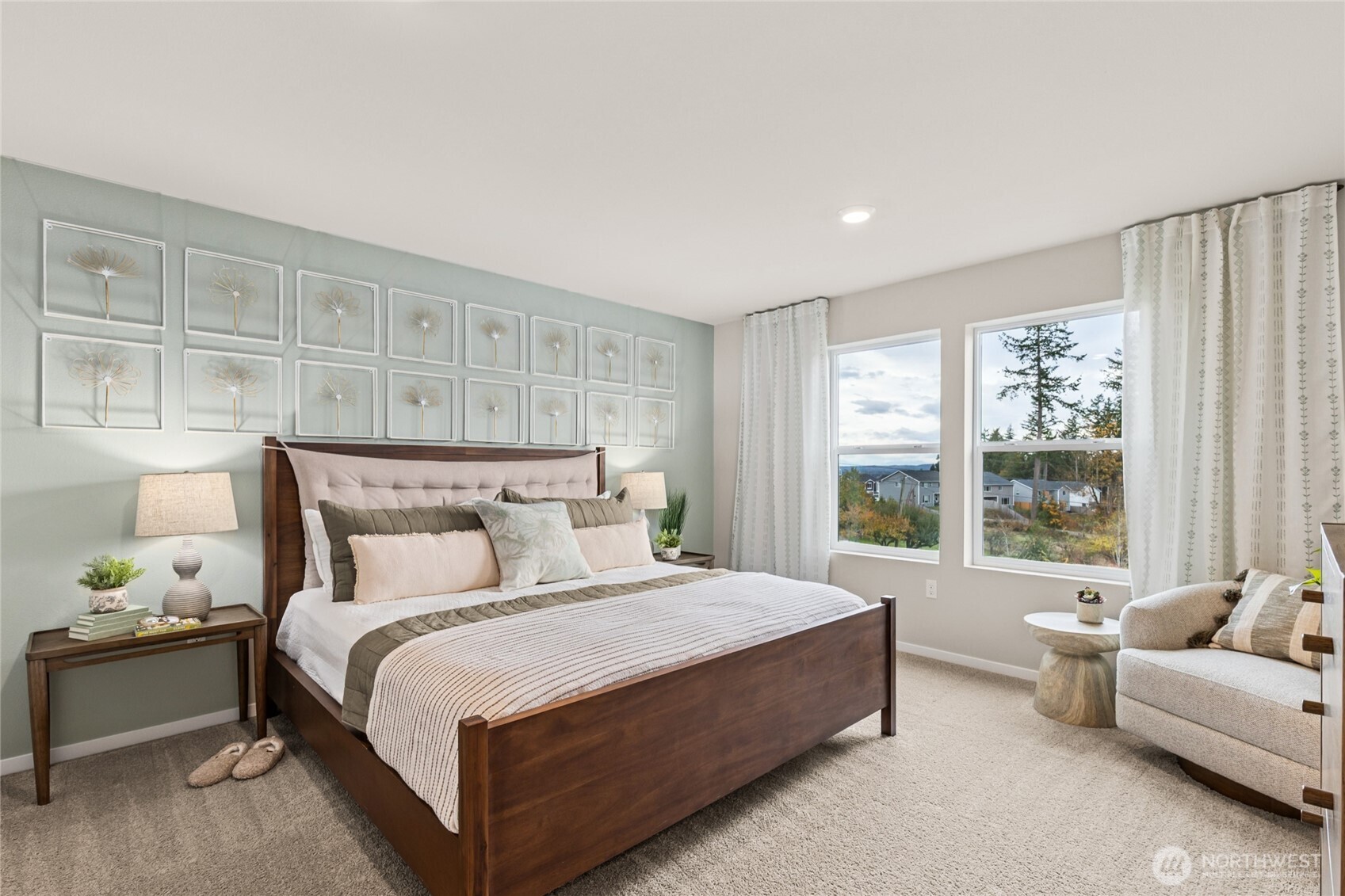 536 Wall Street, Unit 33 Buckley, WA 98321 - Photo 10 of 40 a bedroom with a bed and a couch next to a window