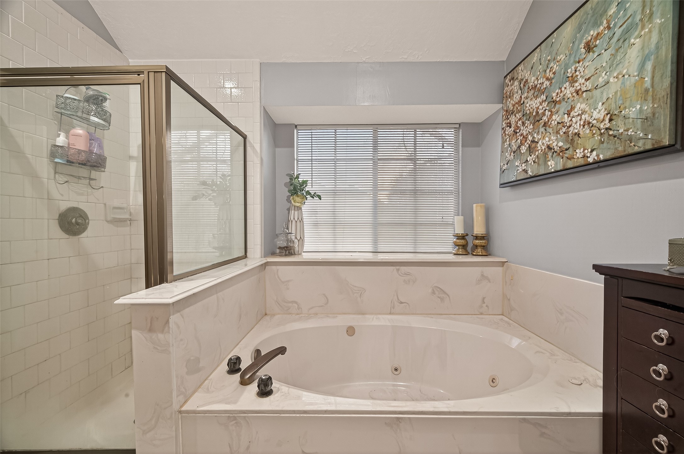 12206 Paddock Way Houston, TX 77065 - Photo 37 of 44 a bathroom with a bathtub and shower