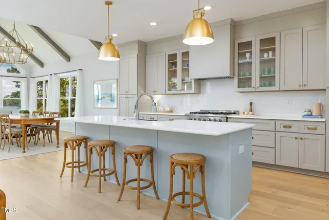 a bedroom with a bed and a lamp